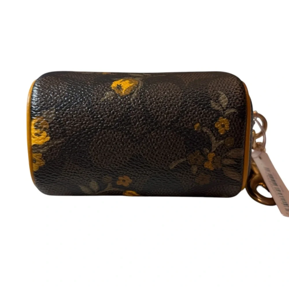 Coach Mini Rowan Bag Charm in Signature Canvas with Floral Print, NWT - Picture 8 of 9